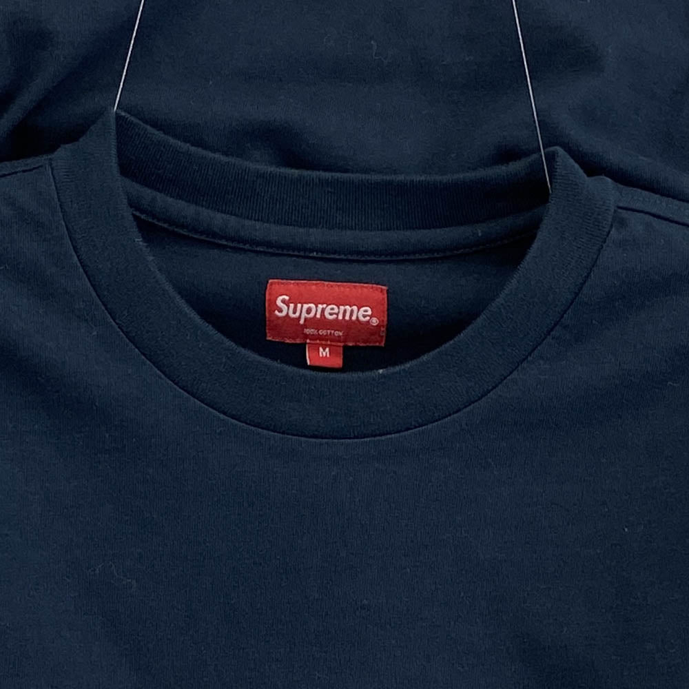 Supreme シュプリーム 19AW Chrome Logo L/S Top クロームロゴ 長袖 Tシャツ ダークネイビー系 M【中古】