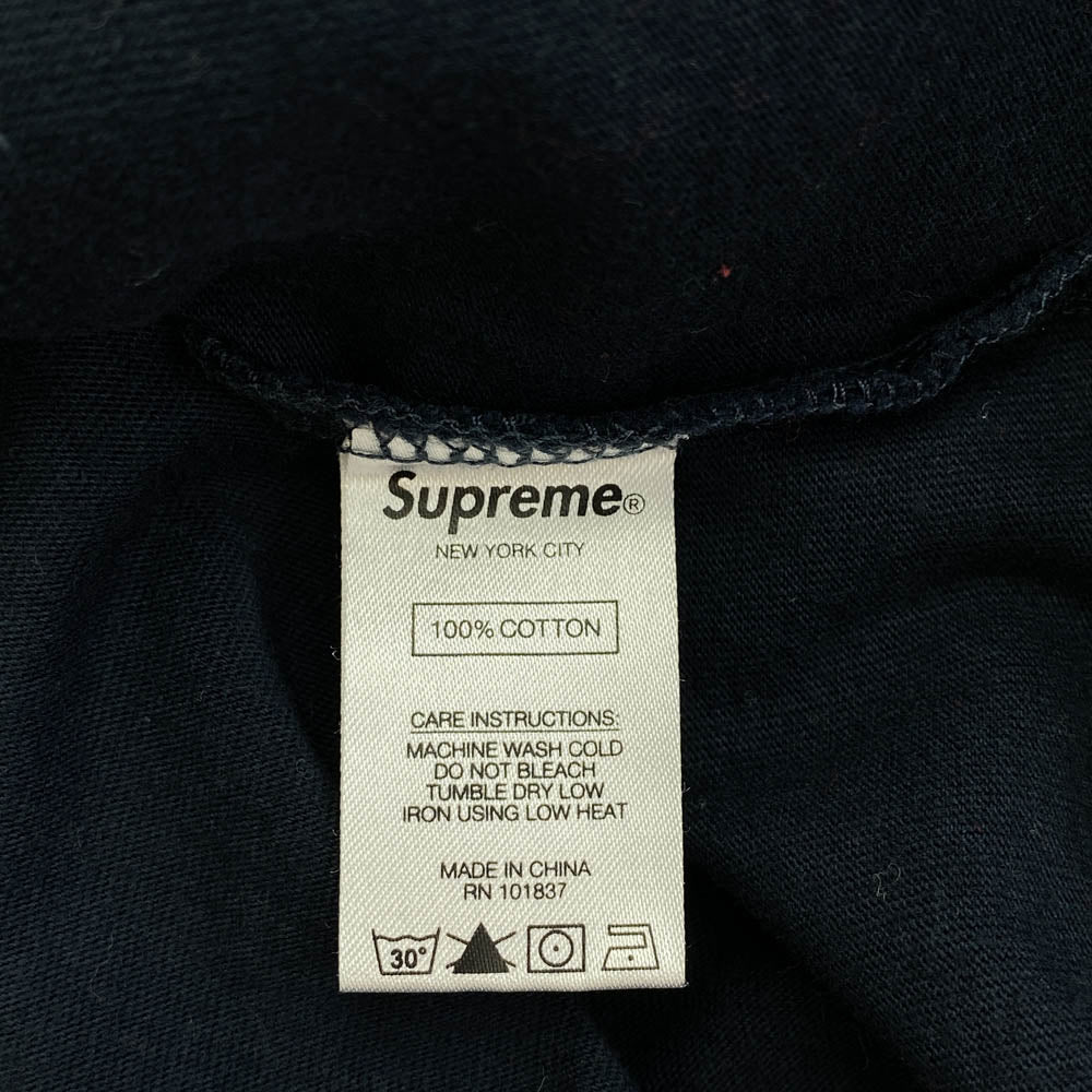 Supreme シュプリーム 19AW Chrome Logo L/S Top クロームロゴ 長袖 Tシャツ ダークネイビー系 M【中古】