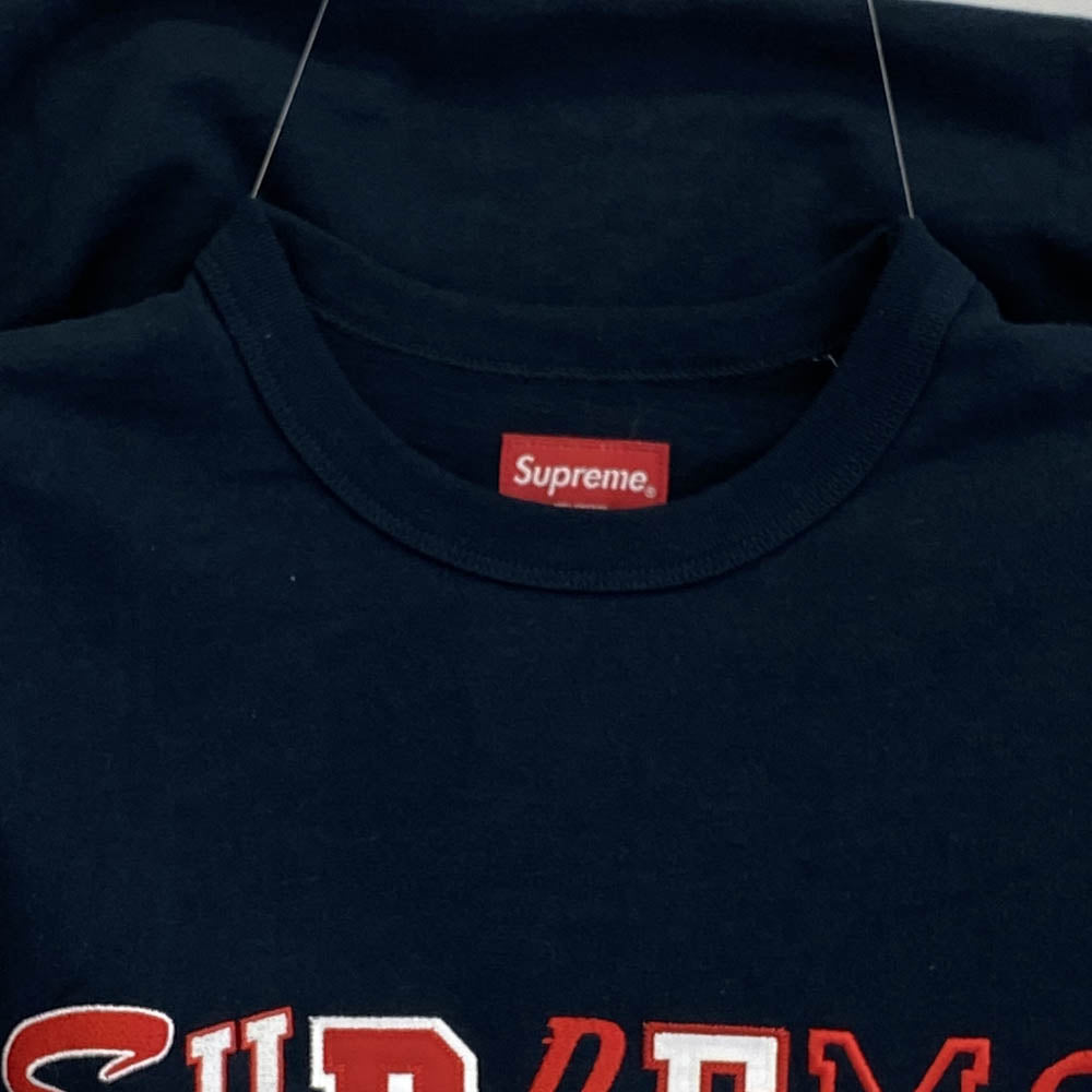 Supreme シュプリーム 20AW College Logo S/S Top カレッジロゴ 刺繍 Tシャツ ブラック系 L【中古】