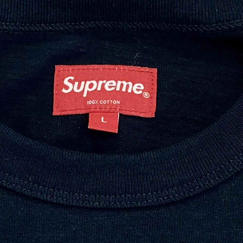 Supreme シュプリーム 20AW College Logo S/S Top カレッジロゴ 刺繍 Tシャツ ブラック系 L【中古】