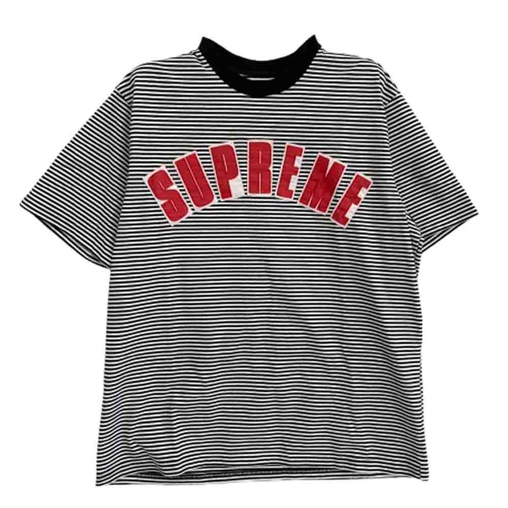 Supreme シュプリーム 20SS ARC APPLIQUE S/S TOP アーチ アップリケ 半袖 Tシャツ ブラック系 ホワイト系 M【中古】