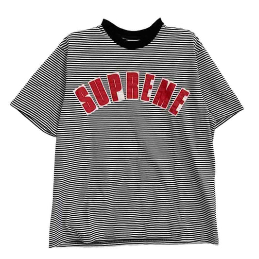 Supreme シュプリーム 20SS ARC APPLIQUE S/S TOP アーチ アップリケ 半袖 Tシャツ ブラック系 ホワイト系 M【中古】