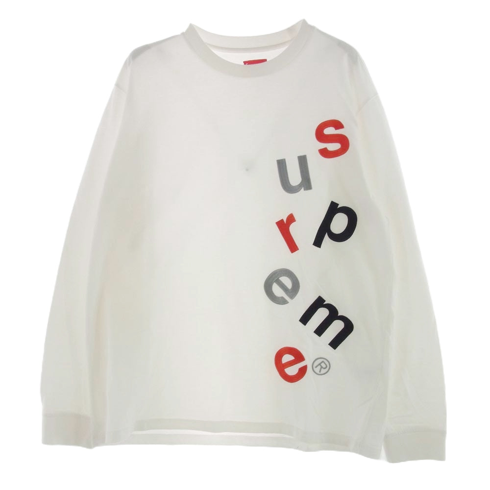 Supreme シュプリーム 20AW Scatter Logo L/S Top スキャッター ロゴ 長袖 Tシャツ ホワイト系 L【中古】
