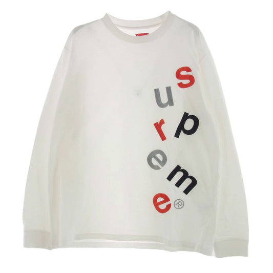 Supreme シュプリーム 20AW Scatter Logo L/S Top スキャッター ロゴ 長袖 Tシャツ ホワイト系 L【中古】