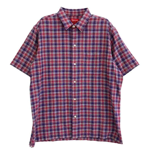 Supreme シュプリーム 22SS plaid s/s shirt 半袖 チェック シャツ マルチカラー系 L【中古】