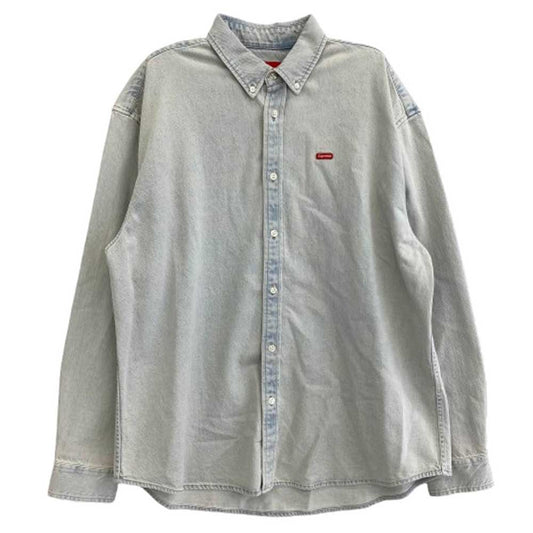 Supreme シュプリーム 23SS Small Box Shirt Denim スモール ボックス デニム 長袖 シャツ ライトブルー系 L【中古】