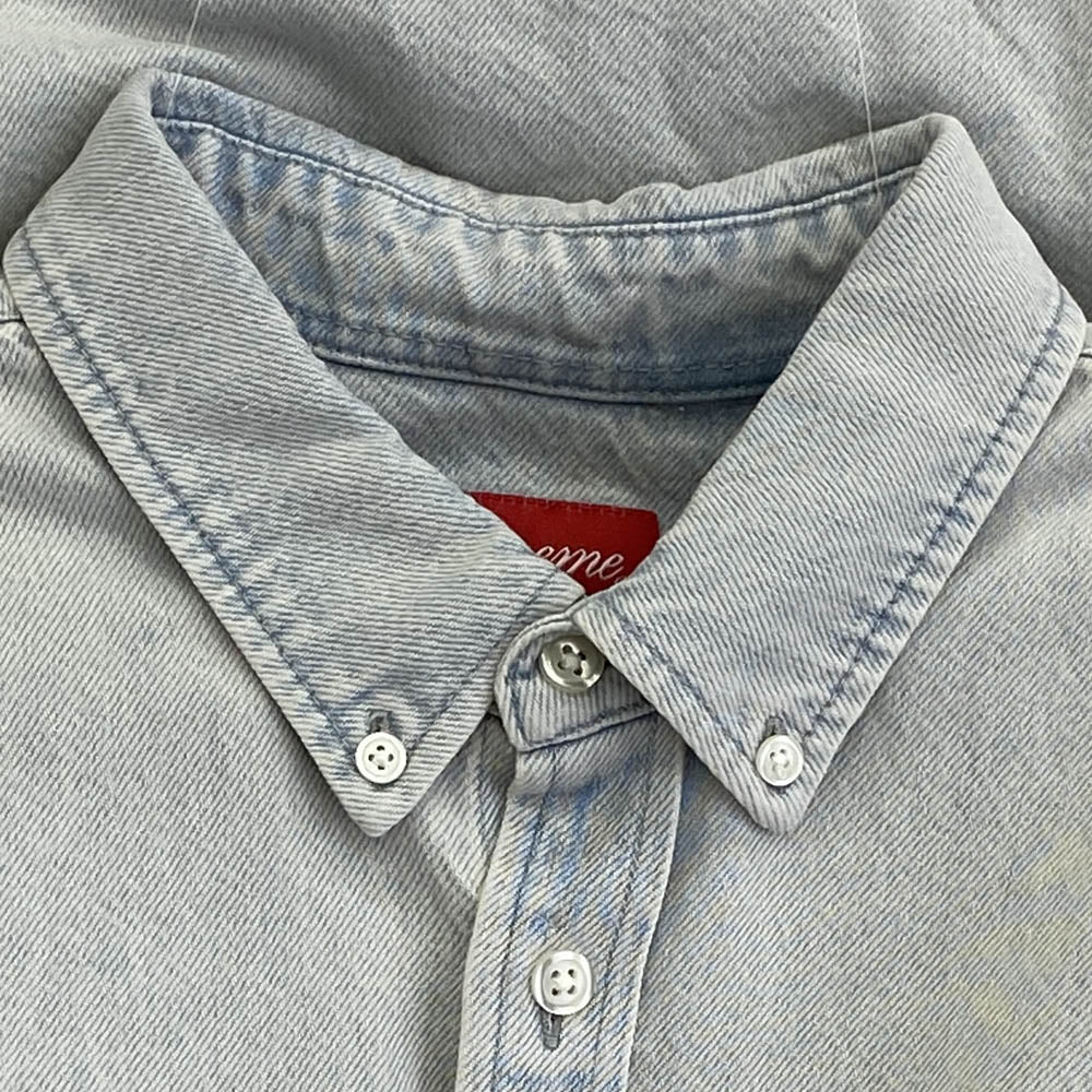 Supreme シュプリーム 23SS Small Box Shirt Denim スモール ボックス デニム 長袖 シャツ ライトブルー系 L【中古】