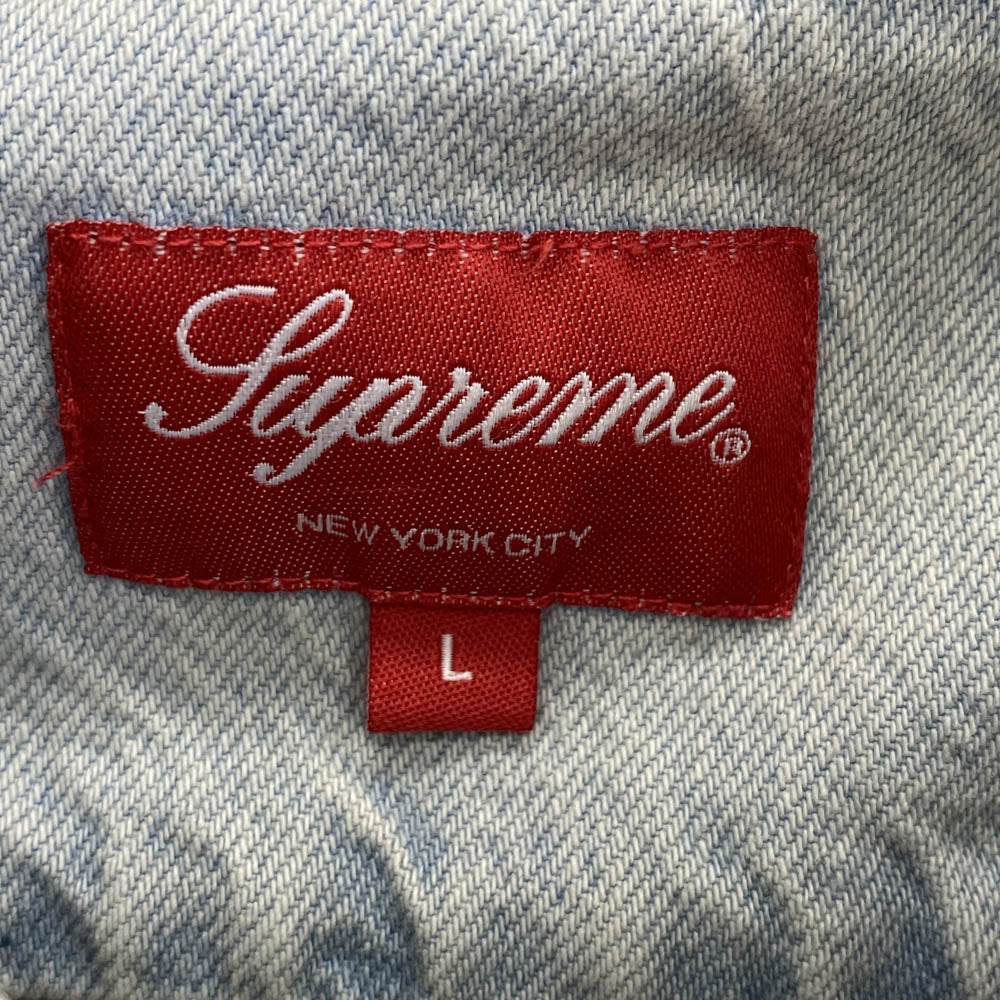 Supreme シュプリーム 23SS Small Box Shirt Denim スモール ボックス デニム 長袖 シャツ ライトブルー系 L【中古】