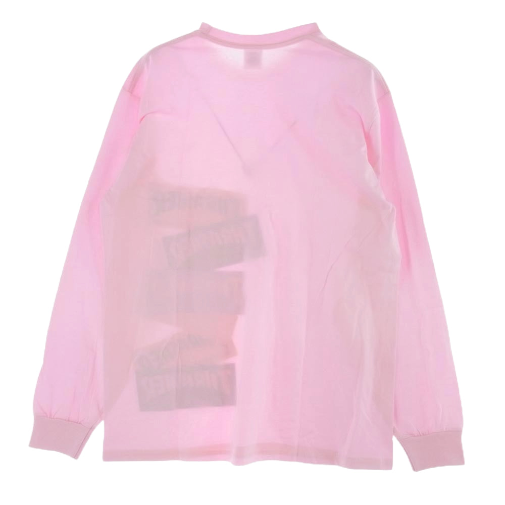 Supreme シュプリーム × Thrasher スラッシャー 21AW Multi Logo L/S Tee マルチ ロゴ Tシャツ 長袖 ピンク ピンク系 S【美品】【中古】