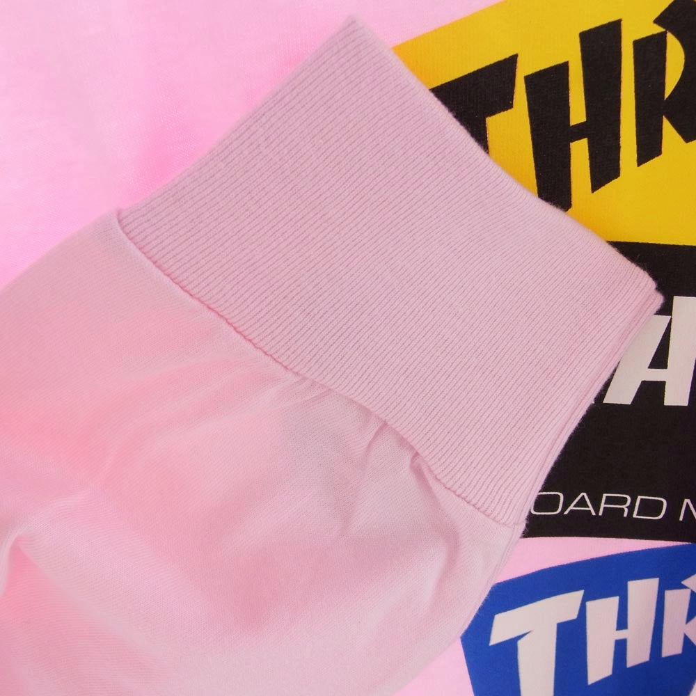 Supreme シュプリーム × Thrasher スラッシャー 21AW Multi Logo L/S Tee マルチ ロゴ Tシャツ 長袖 ピンク ピンク系 S【美品】【中古】
