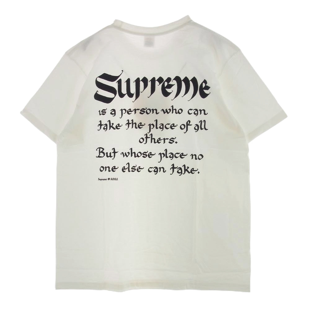 Supreme シュプリーム 22SS Person Tee グラフィック パーソン Tシャツ ホワイト ホワイト系 L【新古品】【未使用】【中古】