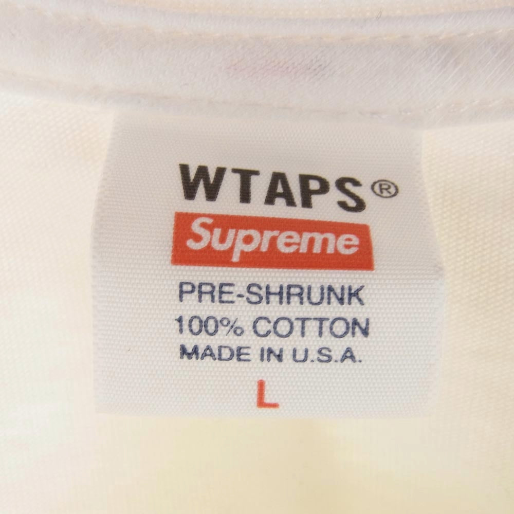 Supreme シュプリーム × WTAPS ダブルタップス 21AW Sic'em! Tee ロゴプリント Tシャツ ホワイト ホワイト系 L【中古】
