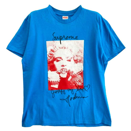 Supreme シュプリーム 18AW Madonna Tee マドンナ プリント Tシャツ 半袖 ブルー ライトブルー系 M【中古】