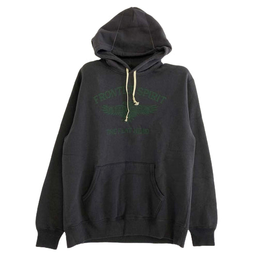 THE FLAT HEAD ザフラットヘッド FN-SWP-212 SWEAT PARKA FRONTIER SPIRIT ロゴ プリント イーグル スウェット パーカー ダークグレー系 42【中古】