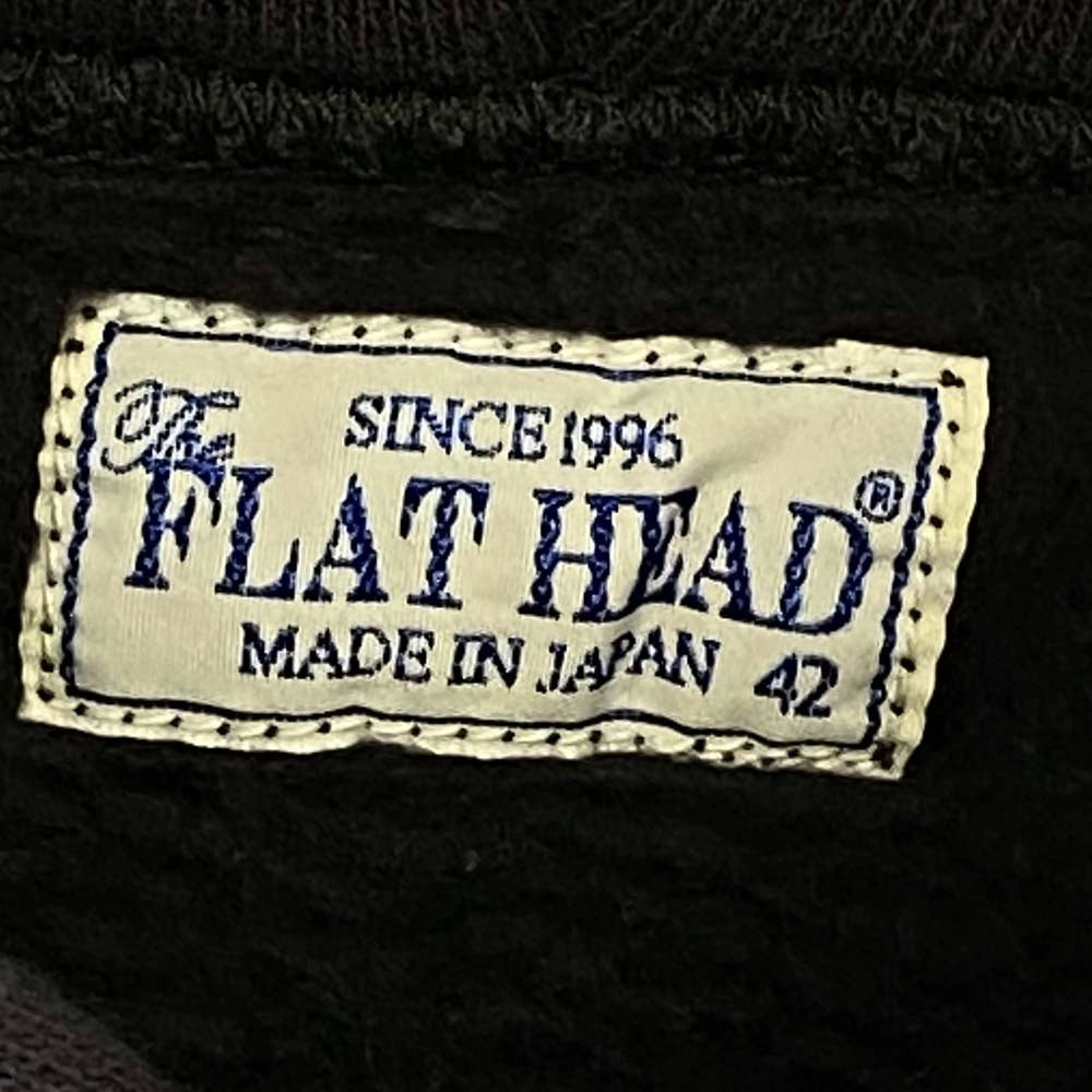 THE FLAT HEAD ザフラットヘッド FN-SWP-212 SWEAT PARKA FRONTIER SPIRIT ロゴ プリント イーグル スウェット パーカー ダークグレー系 42【中古】