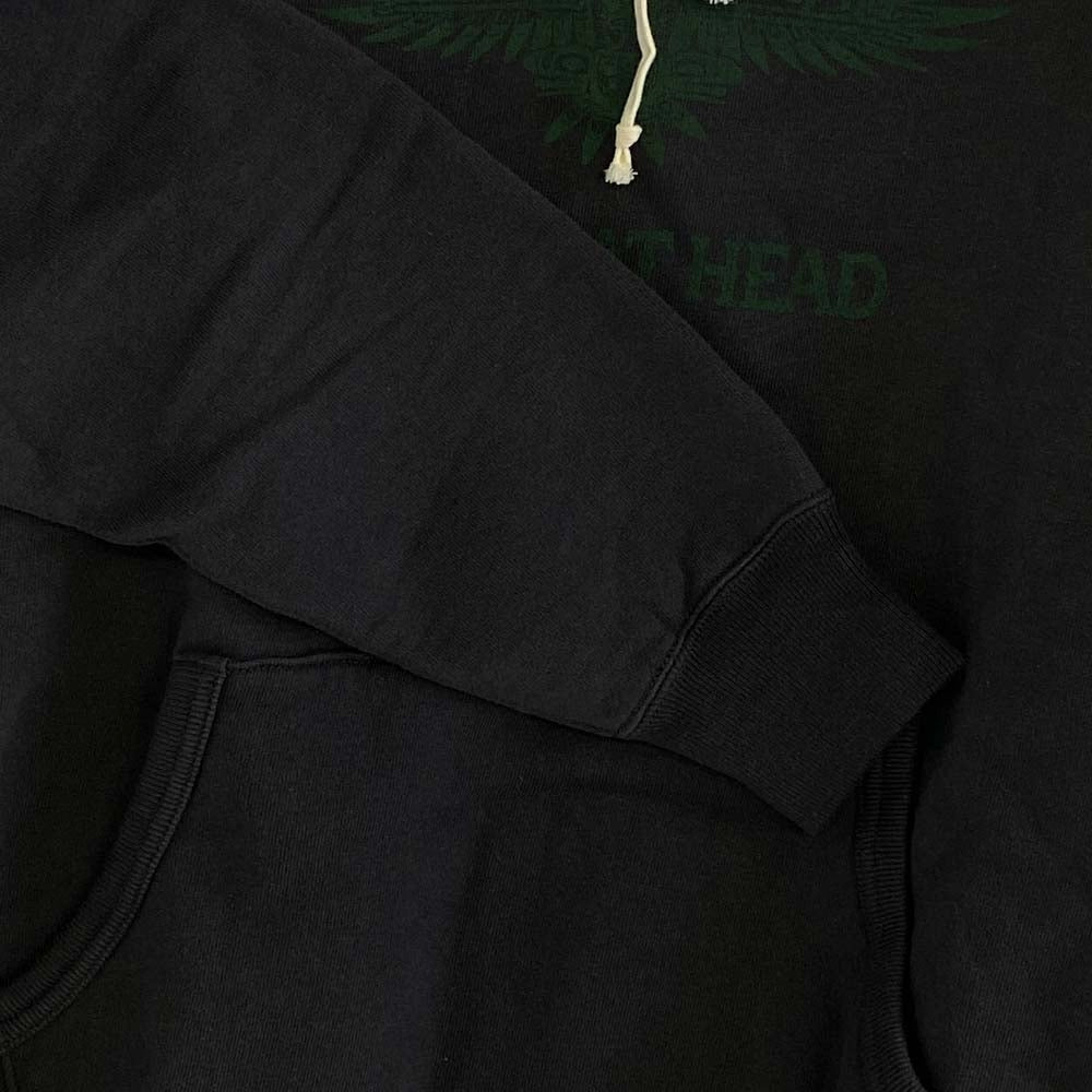 THE FLAT HEAD ザフラットヘッド FN-SWP-212 SWEAT PARKA FRONTIER SPIRIT ロゴ プリント イーグル スウェット パーカー ダークグレー系 42【中古】