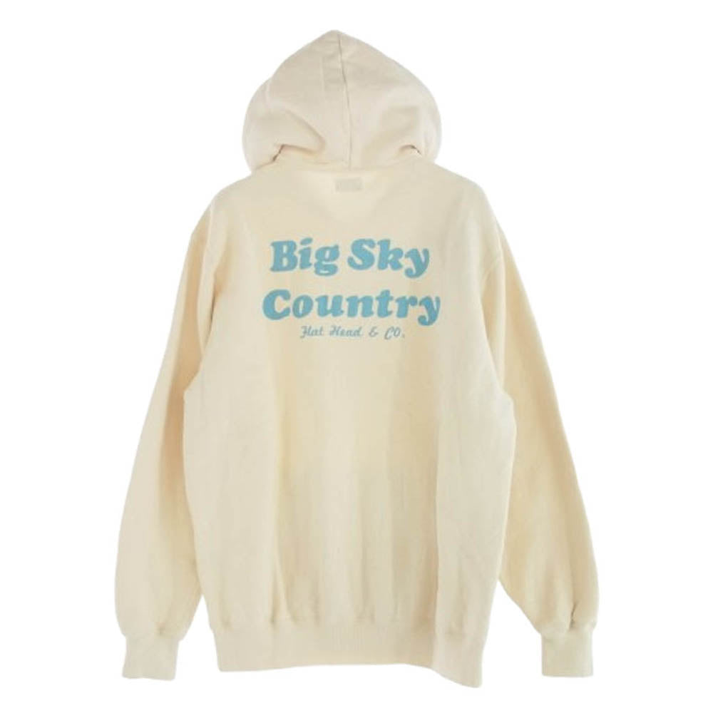 THE FLAT HEAD ザフラットヘッド FN-SWP-214 HOODIED SWEATSHIRT TREASURE STATE プルオーバー プリント スウェット パーカー オフホワイト系 42【中古】
