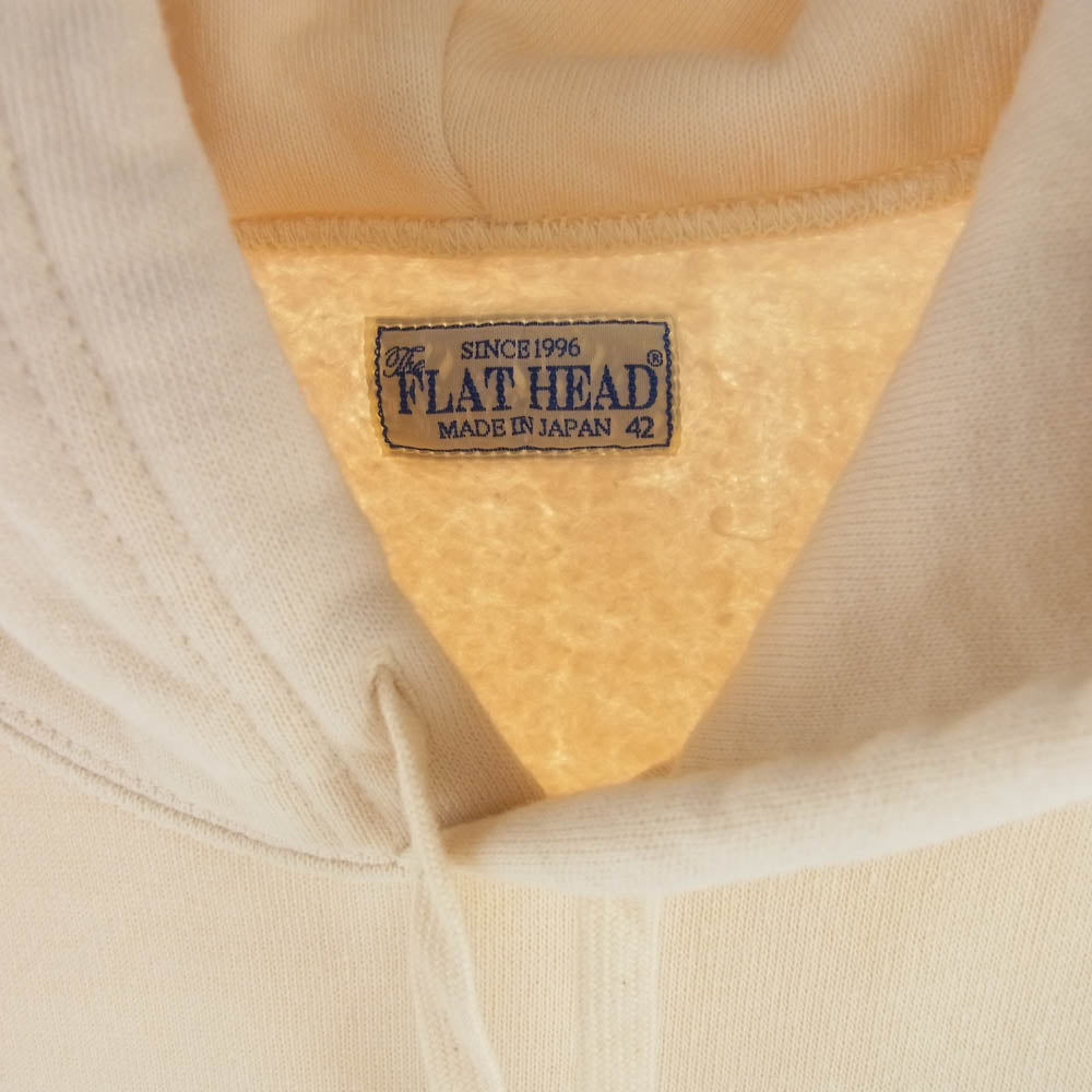 THE FLAT HEAD ザフラットヘッド FN-SWP-214 HOODIED SWEATSHIRT TREASURE STATE プルオーバー プリント スウェット パーカー オフホワイト系 42【中古】