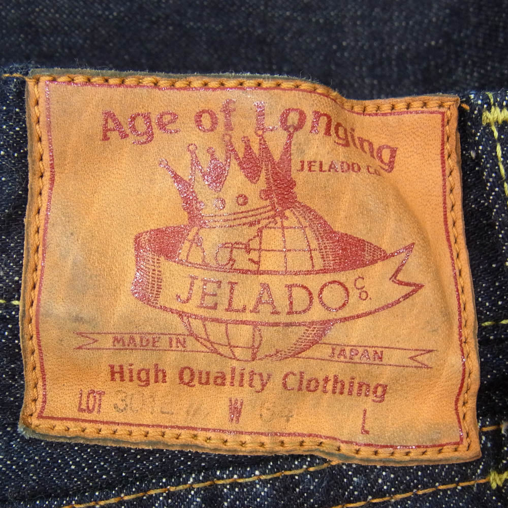 JELADO ジェラード JP94301E Age of Longing Black Tag 301EXX LAST RESORT 黒タグ 15oz デニムパンツ インディゴブルー系 34【中古】