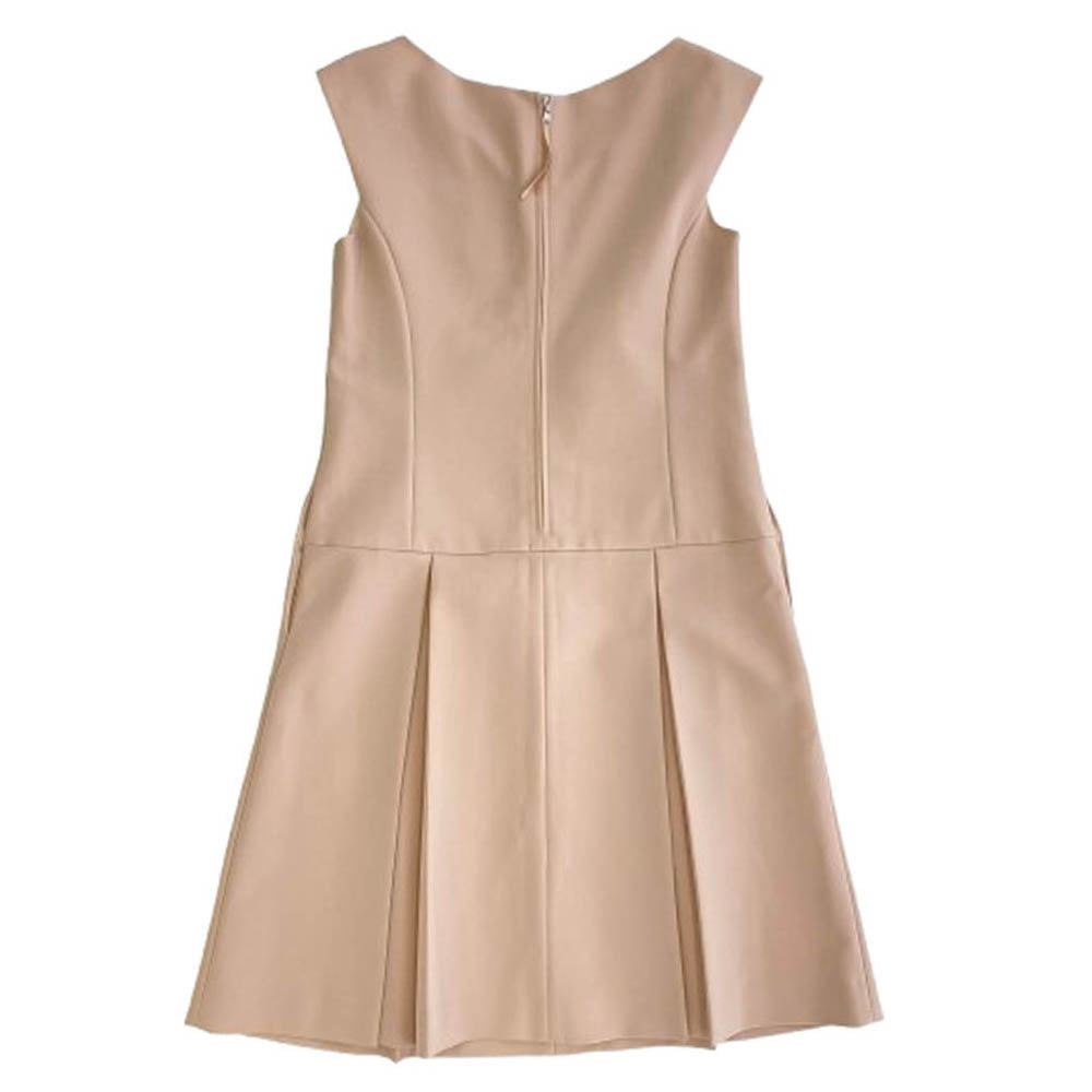 FOXEY フォクシー 37801-NA0FI122T バックジップ プリーツスカート ワンピース ベージュ系【中古】