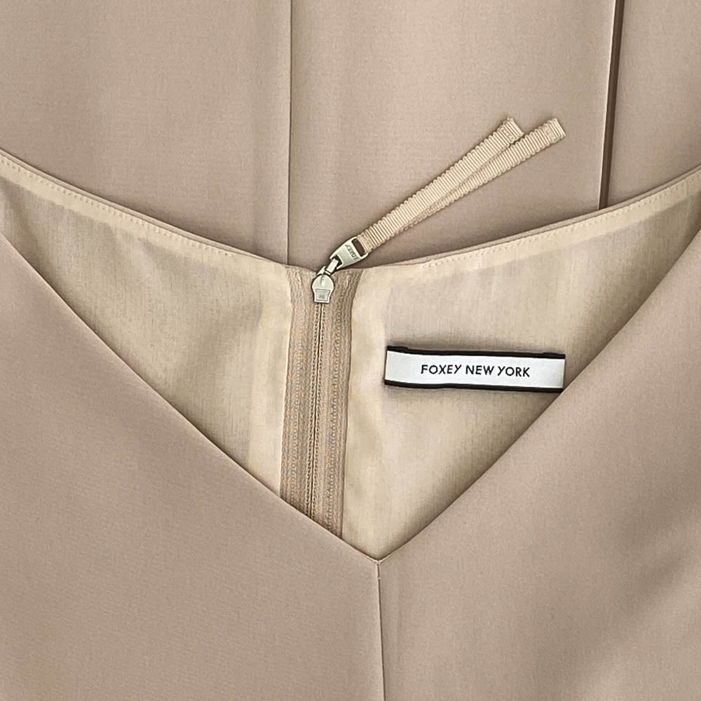 FOXEY フォクシー 37801-NA0FI122T バックジップ プリーツスカート ワンピース ベージュ系【中古】