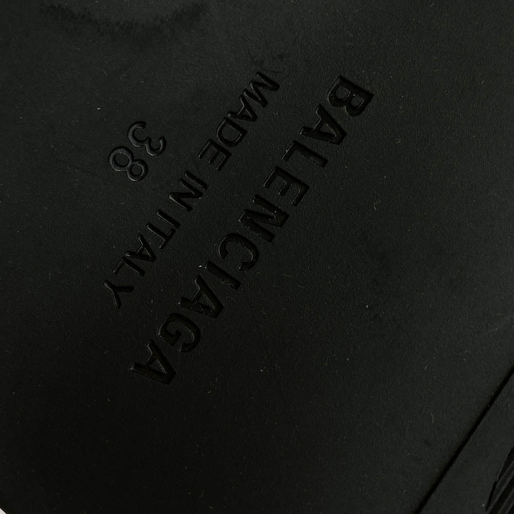 BALENCIAGA バレンシアガ 565547 POOL プール スライド ラバー ロゴ サンダル ブラック系 38【美品】【中古】