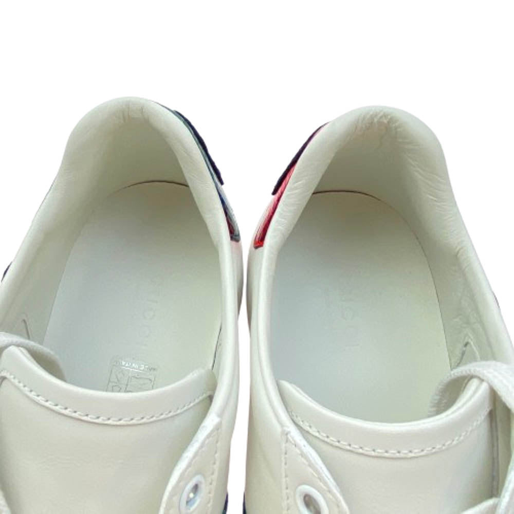 GUCCI グッチ 431917 フラワー 刺繍 エンブロイダリー エース レザー スニーカー ホワイト系 37.5【美品】【中古】