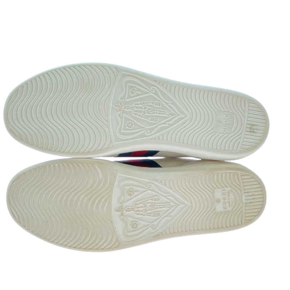 GUCCI グッチ 431917 フラワー 刺繍 エンブロイダリー エース レザー スニーカー ホワイト系 37.5【美品】【中古】