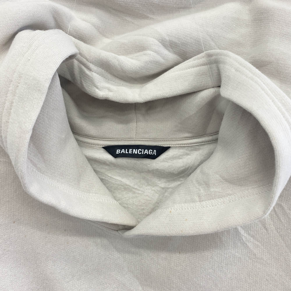 BALENCIAGA バレンシアガ 657064 TKV93 Sporty B Sleeveless Hoodie シワ加工 汚れ加工 スリーブレス ノースリーブ フーディ パーカー ベージュ系 XS【中古】