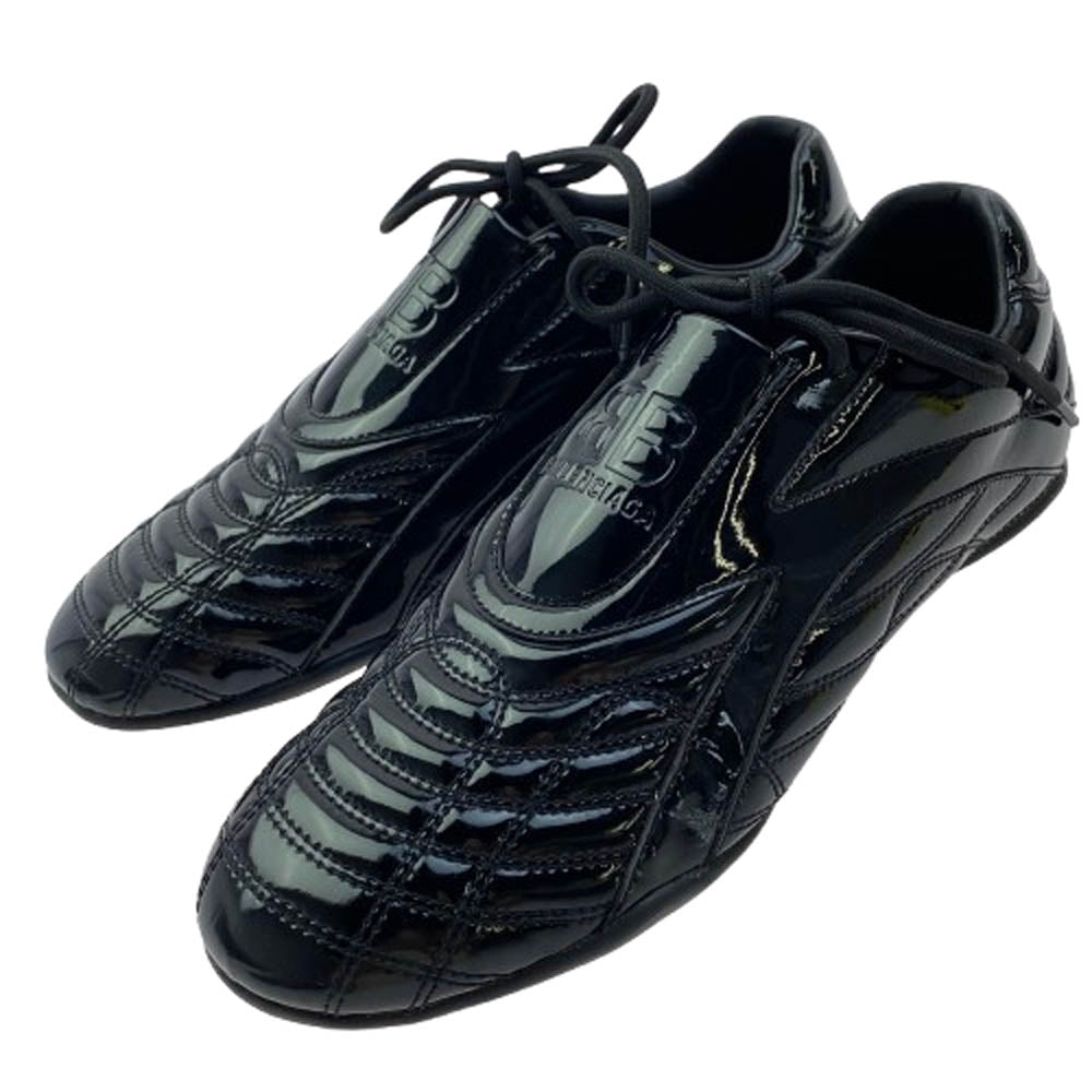 BALENCIAGA バレンシアガ 617539 W2QA1 Zen Sneaker エナメル ゼン スニーカー ブラック系 38【美品】【中古】