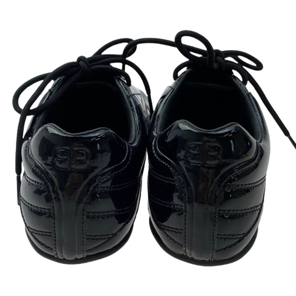 BALENCIAGA バレンシアガ 617539 W2QA1 Zen Sneaker エナメル ゼン スニーカー ブラック系 38【美品】【中古】