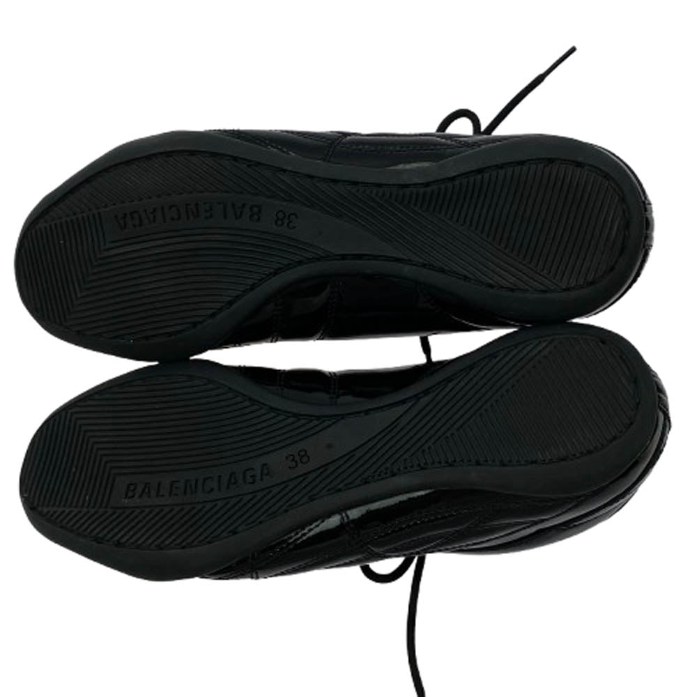 BALENCIAGA バレンシアガ 617539 W2QA1 Zen Sneaker エナメル ゼン スニーカー ブラック系 38【美品】【中古】
