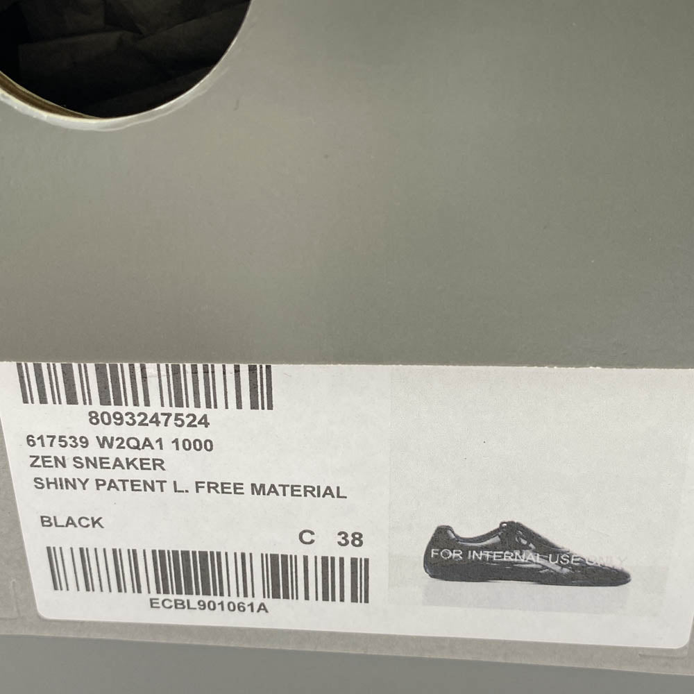 BALENCIAGA バレンシアガ 617539 W2QA1 Zen Sneaker エナメル ゼン スニーカー ブラック系 38【美品】【中古】