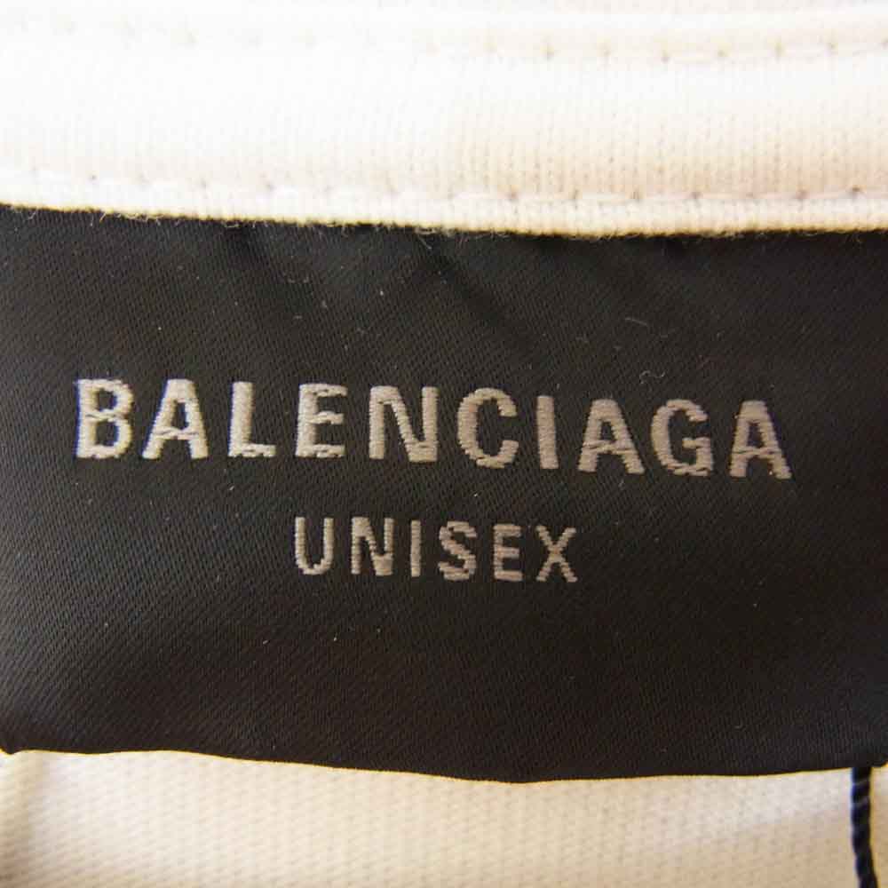 BALENCIAGA バレンシアガ 23SS 739784 TOVK1 DIY College T-Shirt カレッジロゴ プリント ダメージ加工 半袖 Tシャツ ホワイト系 XXS【中古】