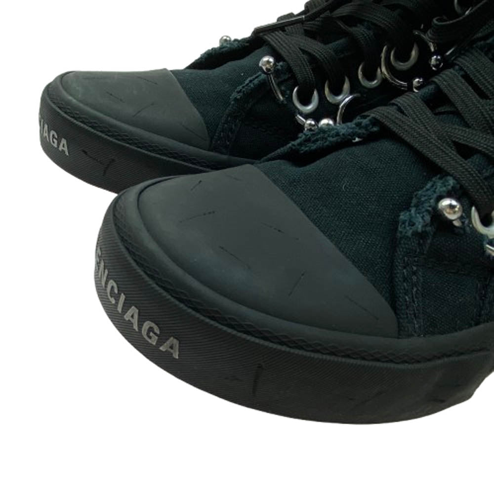 BALENCIAGA バレンシアガ 688756 W3RCQ PARIS PIERCING HIGH TOP DEST ピアス デストロイ ハイカットスニーカー ブラック系 35【美品】【中古】