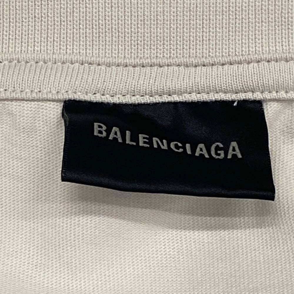 BALENCIAGA バレンシアガ 23SS 725608 TYB18 トロンプルイユ レイヤード ドッキング 長袖 シャツ ホワイト系 ベージュ系【美品】【中古】