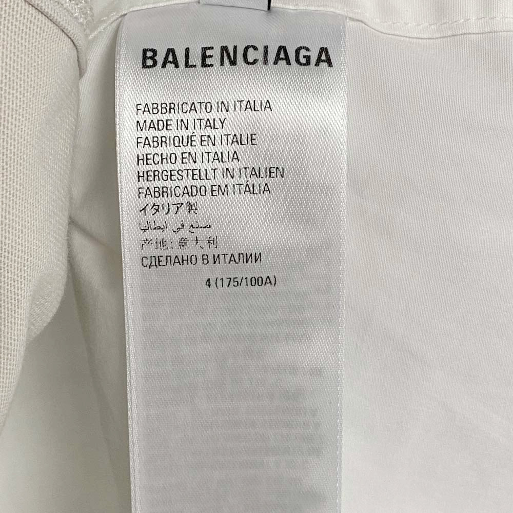 BALENCIAGA バレンシアガ 23SS 725608 TYB18 トロンプルイユ レイヤード ドッキング 長袖 シャツ ホワイト系 ベージュ系【美品】【中古】