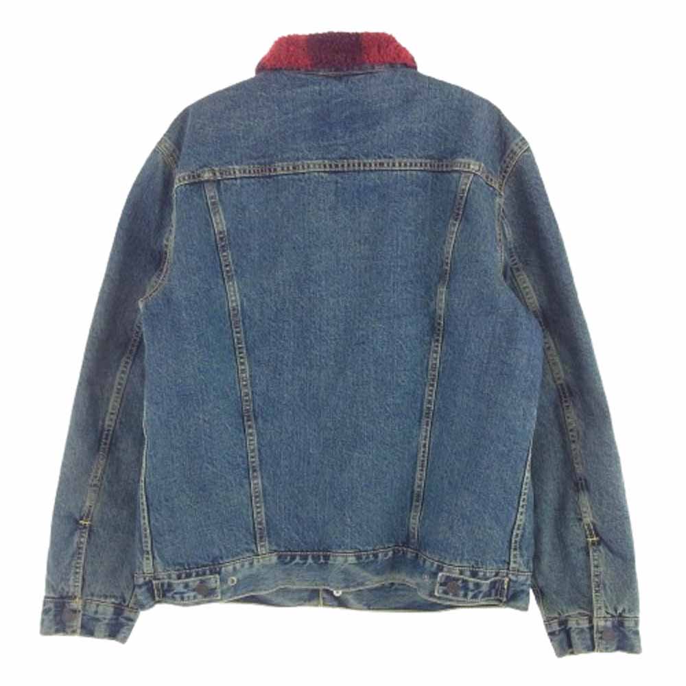 Levi's リーバイス Picnic Sherpa Denim Trucker Jacket シェルパ トラッカージャケット デニムジャケット バッファローチェックボア インディゴブルー系 L【中古】