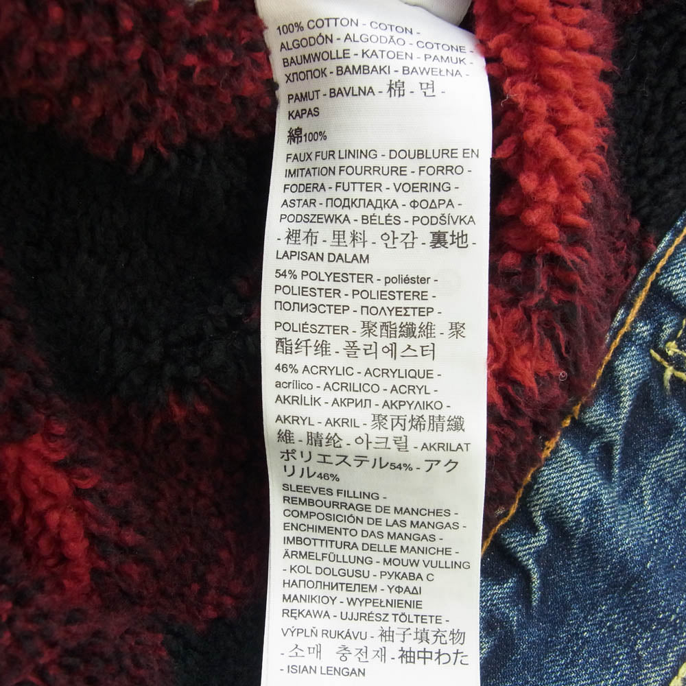 Levi's リーバイス Picnic Sherpa Denim Trucker Jacket シェルパ トラッカージャケット デニムジャケット バッファローチェックボア インディゴブルー系 L【中古】