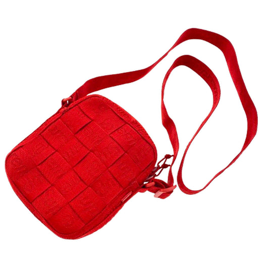 Supreme シュプリーム 24SS Woven Shoulder Bag ロゴ刺繍 ウーブン ショルダーバッグ レッド系【中古】