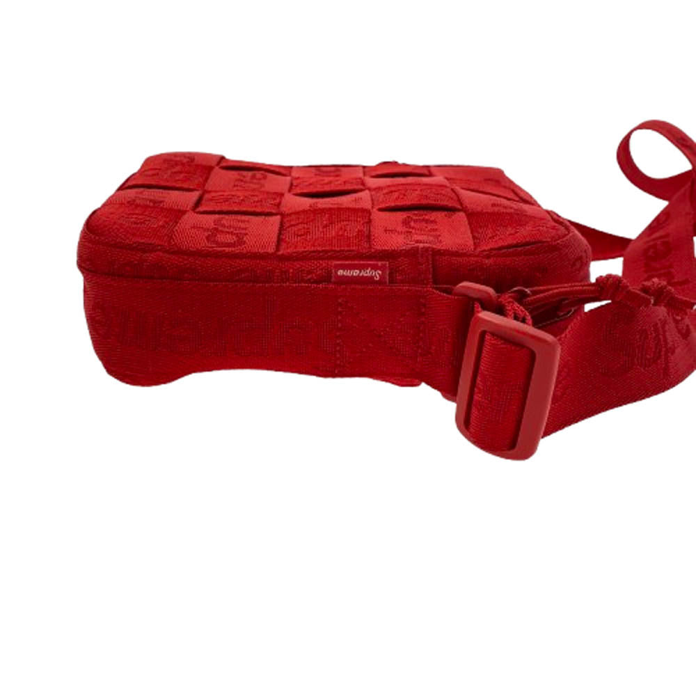 Supreme シュプリーム 24SS Woven Shoulder Bag ロゴ刺繍 ウーブン ショルダーバッグ レッド系【中古】