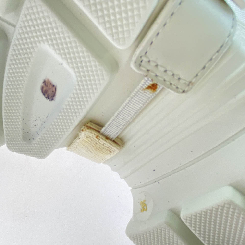 GUCCI グッチ FLASHTREK フラッシュ トレック ビジュ―ベルト付 スニーカー ホワイト系 35【中古】