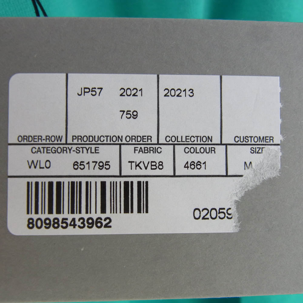 BALENCIAGA バレンシアガ 21SS 651795 TKVB8 Caps Destroyed Flatground Tee デストロイ加工 ロゴ クルーネック Tシャツ ライトグリーン系 M【新古品】【未使用】【中古】