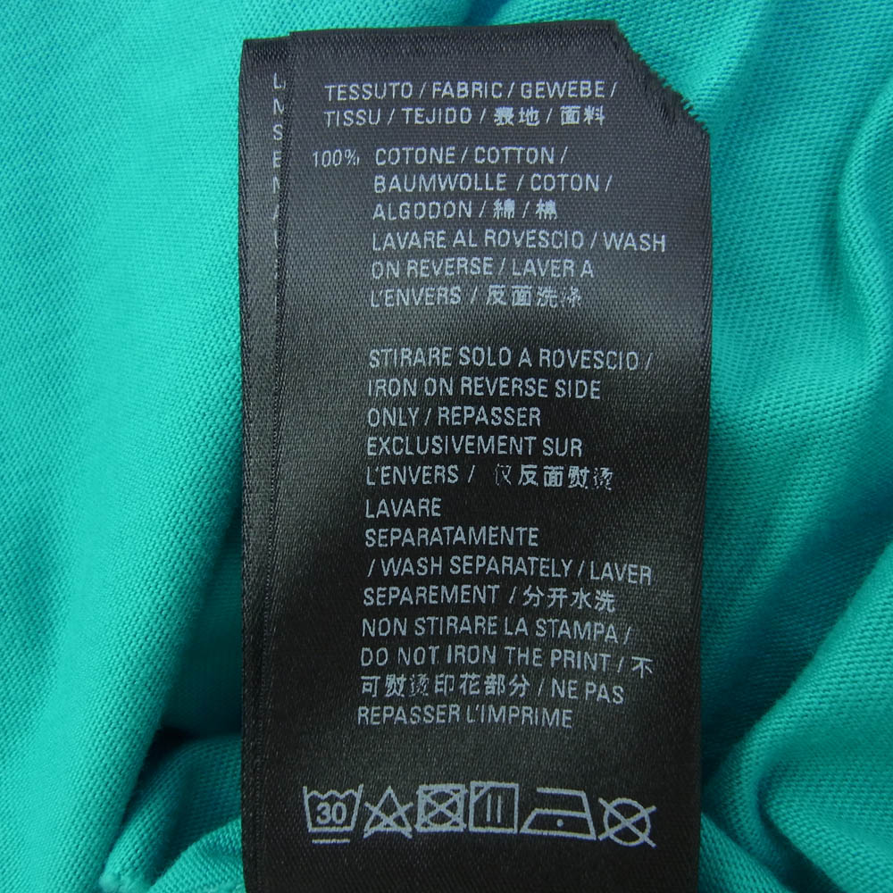 BALENCIAGA バレンシアガ 21SS 651795 TKVB8 Caps Destroyed Flatground Tee デストロイ加工 ロゴ クルーネック Tシャツ ライトグリーン系 M【新古品】【未使用】【中古】