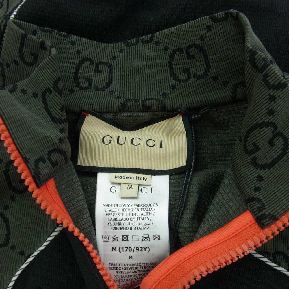 GUCCI グッチ 726373 XJETW GGジャカード ハーフジップ クロップド ジャージー トップス グレー系 M【新古品】【未使用】【中古】
