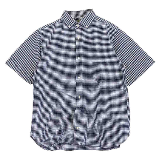 Nigel Cabourn ナイジェルケーボン 8048-00-11201 ボタンダウン ギンガムチェック 半袖 シャツ ネイビー系 52【中古】