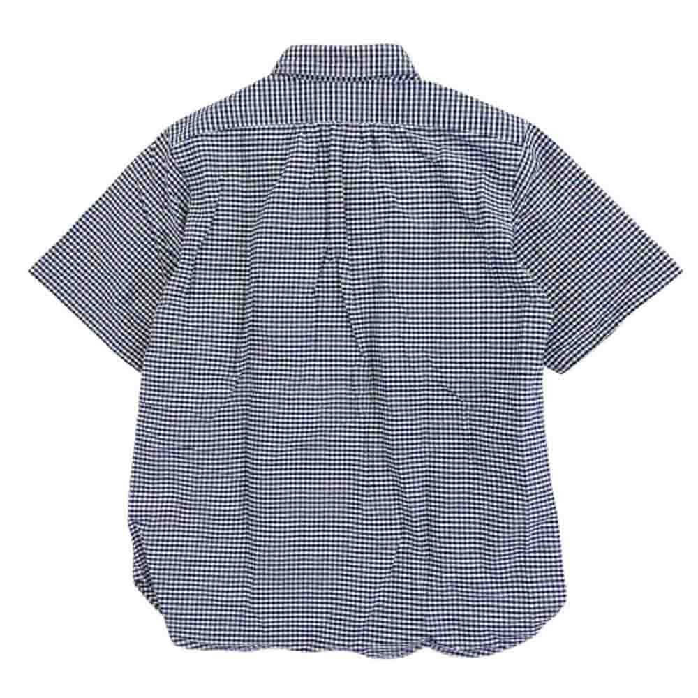 Nigel Cabourn ナイジェルケーボン 8048-00-11201 ボタンダウン ギンガムチェック 半袖 シャツ ネイビー系 52【中古】