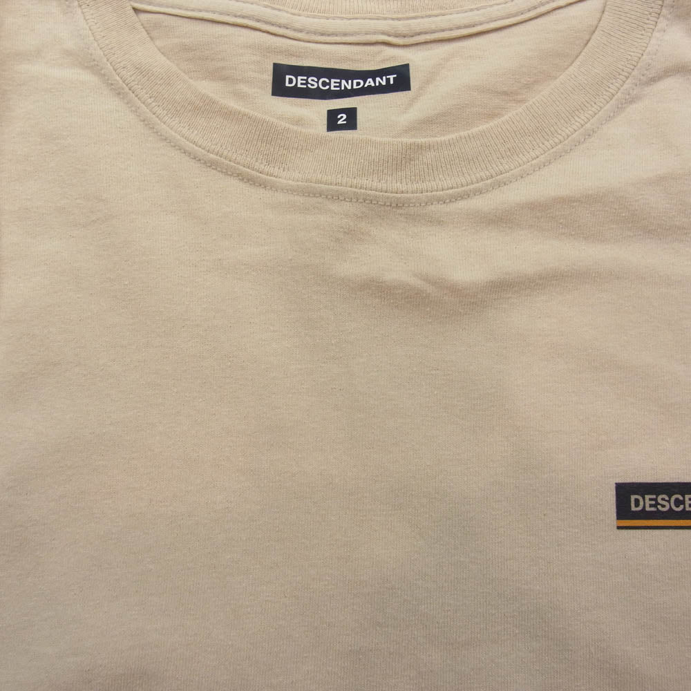 DESCENDANT ディセンダント 21SS HORIZON SS TEE バックロゴプリント Tシャツ 半袖カットソー ベージュ系 2【中古】