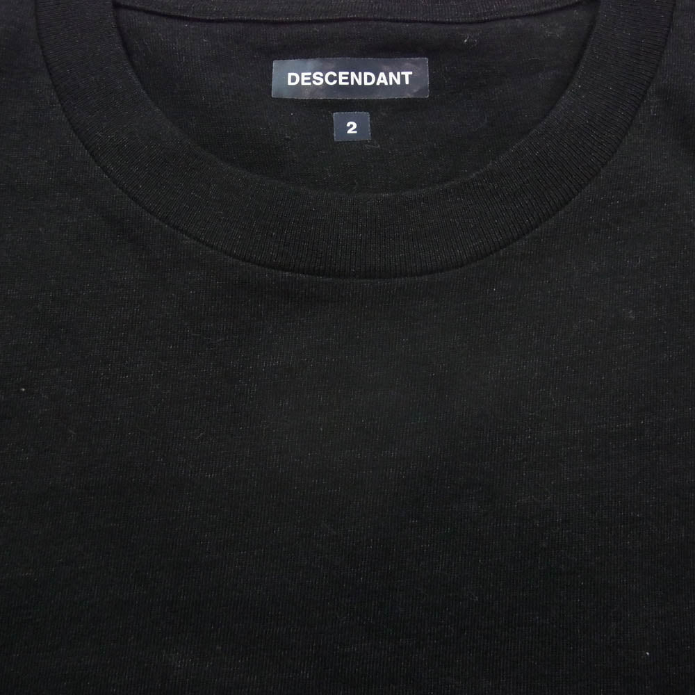DESCENDANT ディセンダント クジラ刺繍 ポケット Tシャツ 半袖カットソー ブラック系 2【中古】