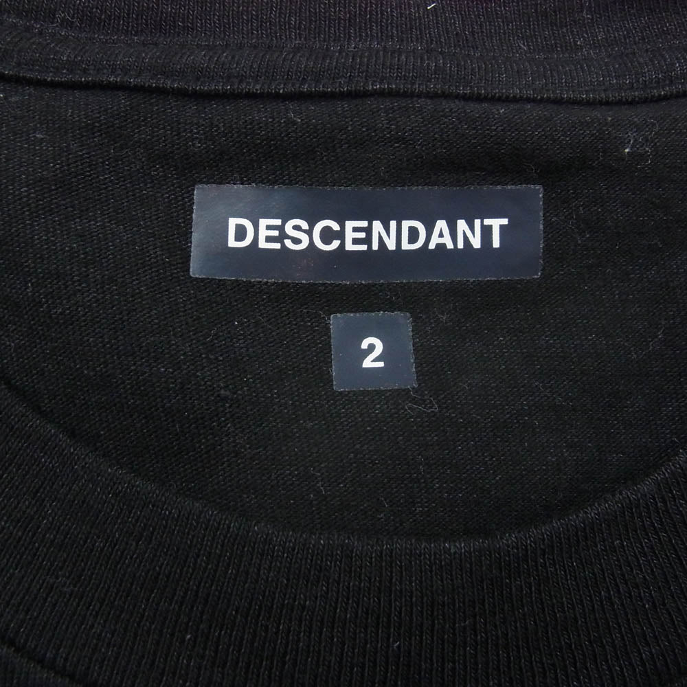 DESCENDANT ディセンダント クジラ刺繍 ポケット Tシャツ 半袖カットソー ブラック系 2【中古】